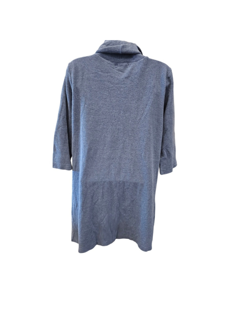 Vintage Blue Cowl Neck Sweater Dress with Pockets M Cozy Casual Knit Tunic Dress - Picture 3 of 7